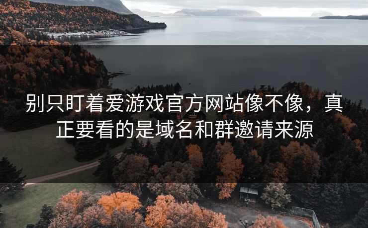 别只盯着爱游戏官方网站像不像，真正要看的是域名和群邀请来源